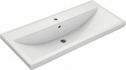 ASB-Woodline Мебель для ванной Венеция 100 подвесная белая патина серебро – фотография-18